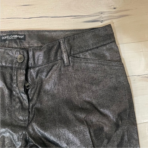Dolce & Gabbana Black metallic boot cut pants size 42 - Picture 7 of 13